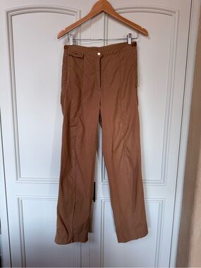 Vintage Ralph Lauren Women's Cropped Straight-Leg Pants in Camel Brown